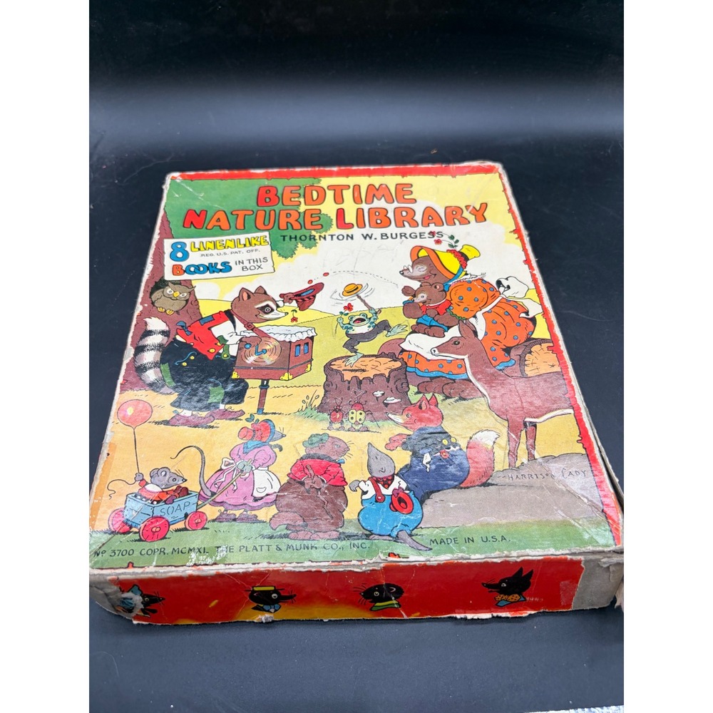Vintage 1940 Bedtime Nature Library Thornton Burgess Platt Munk 8 Books Box Set